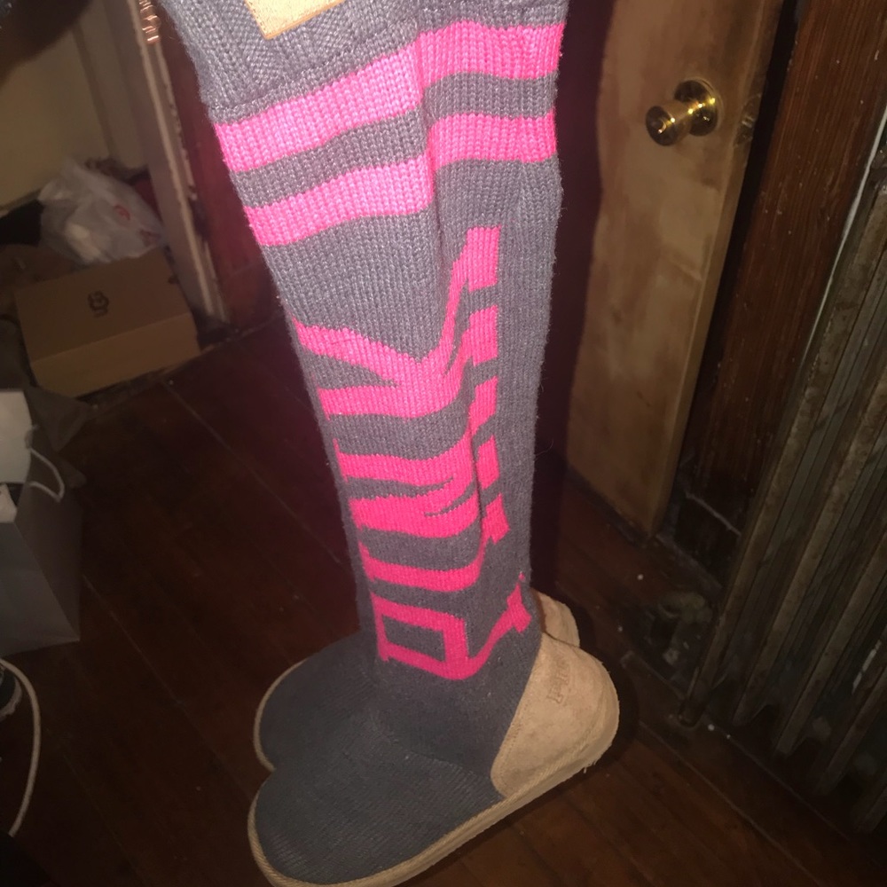 Pink high knee slippers